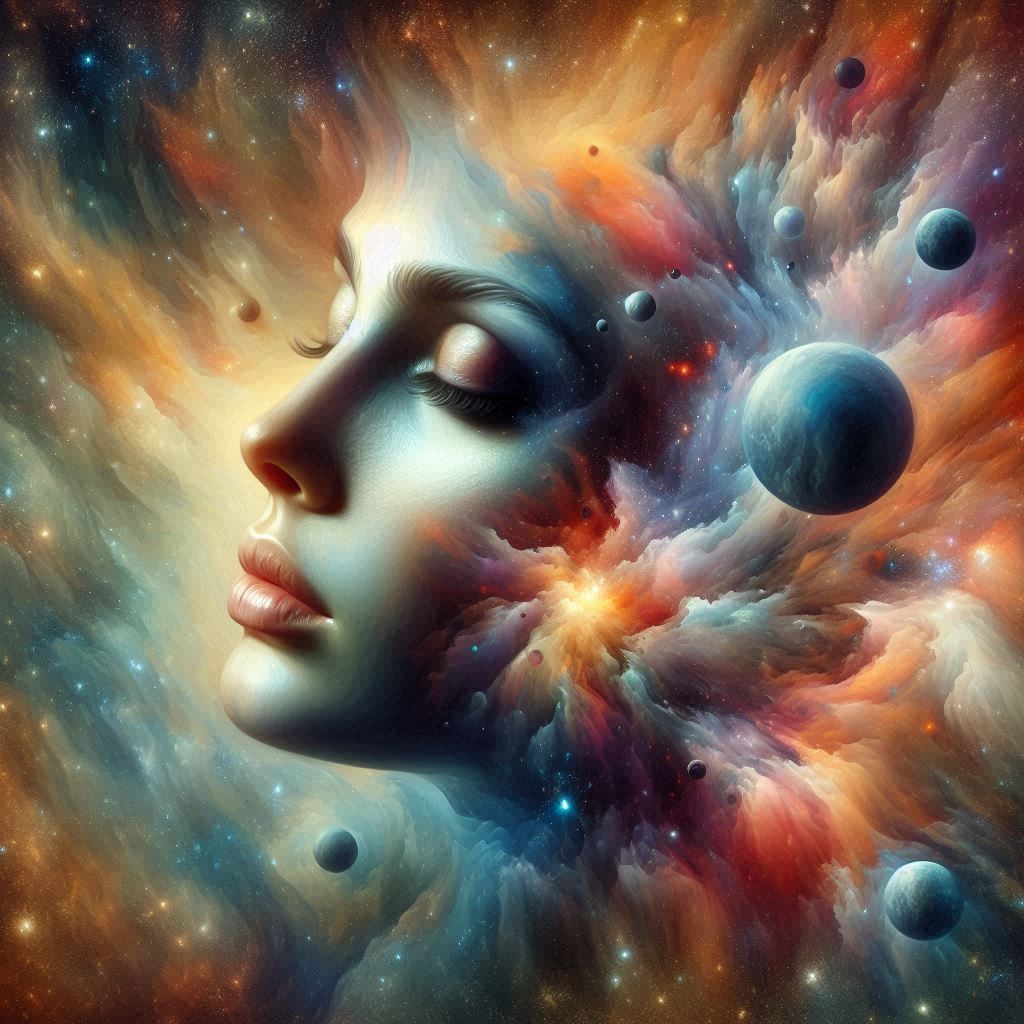 cosmic surreal portrait