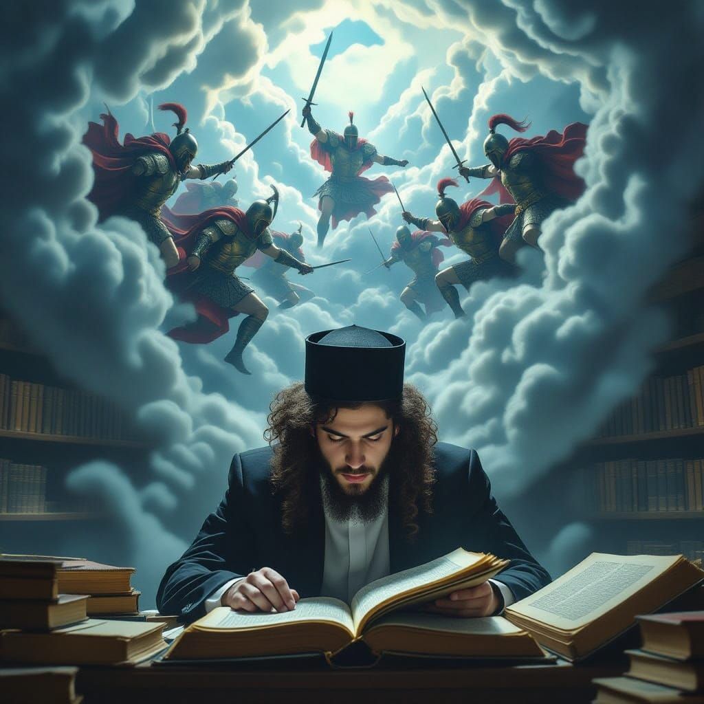 Torah Scholar Empowers Mythical Warriors in Epic Battle