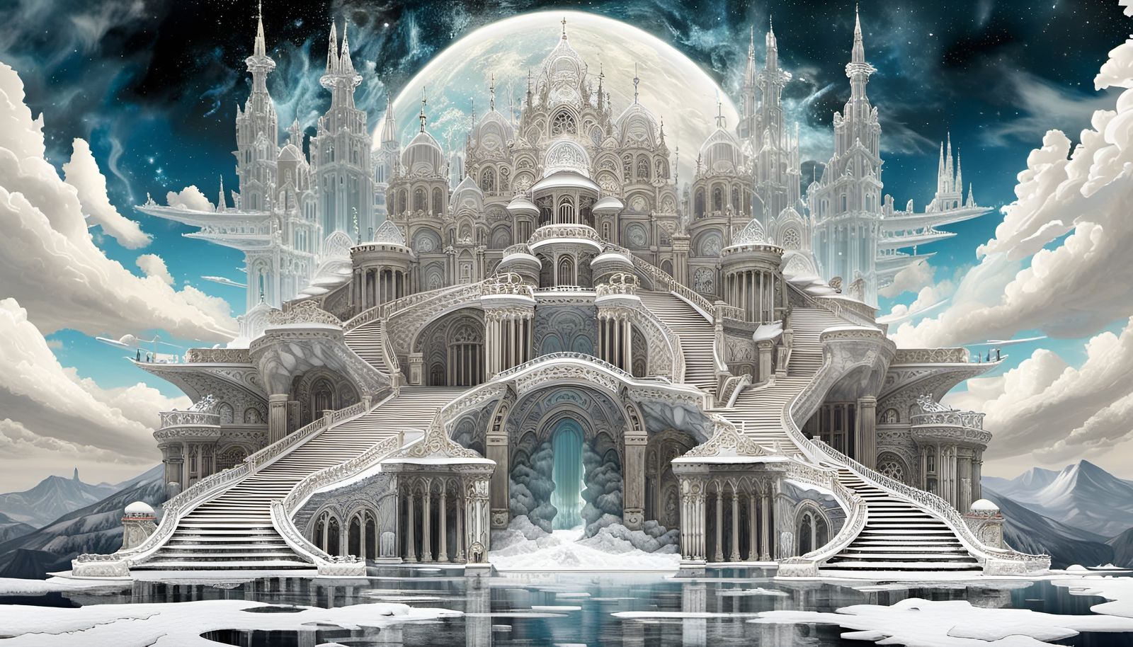Asgardian Glacial Palace  by @lawrencelot