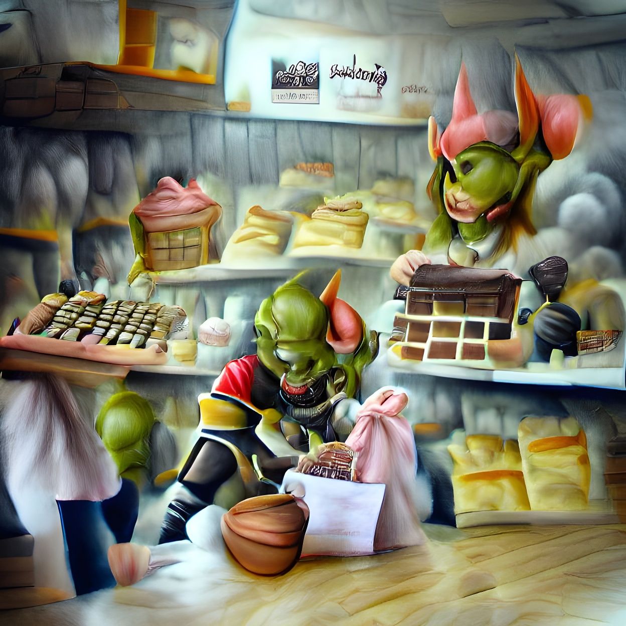 A busy goblin bakery