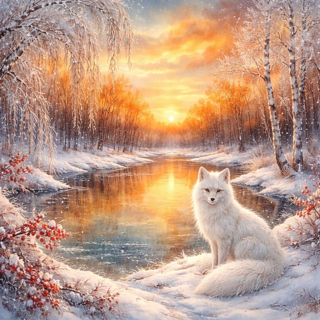 White fox  by @Oceane