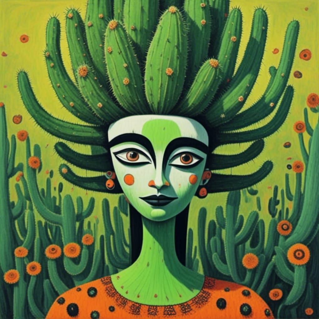 <lora:Cactus People:1.0> Beautiful woman 