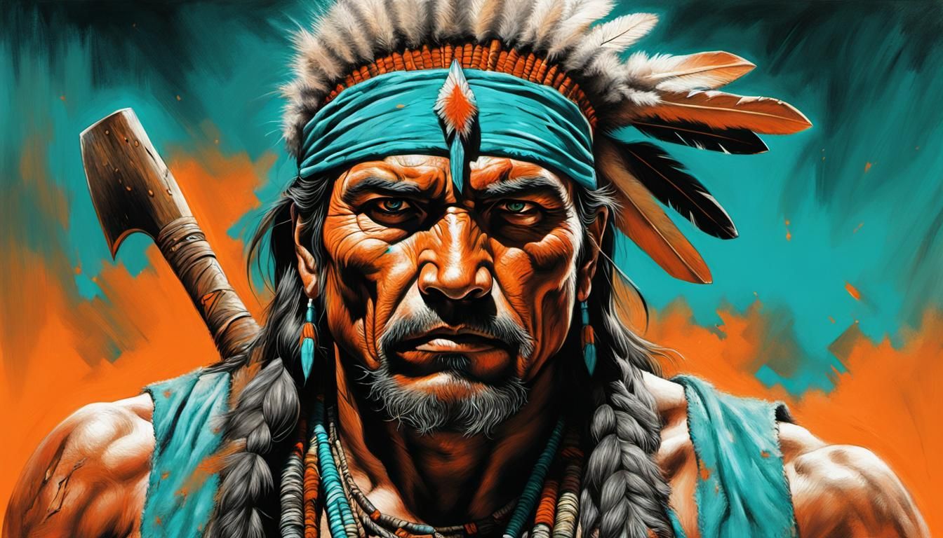 (Apache lone wolf:1.5) 
massive (powerful man:1.2),
(Ancient...