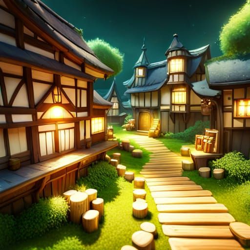 Little fairy town by artist "anime"