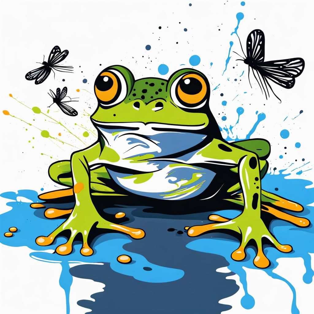 A frog looking for a snack - AI Generated Artwork - NightCafe Creator