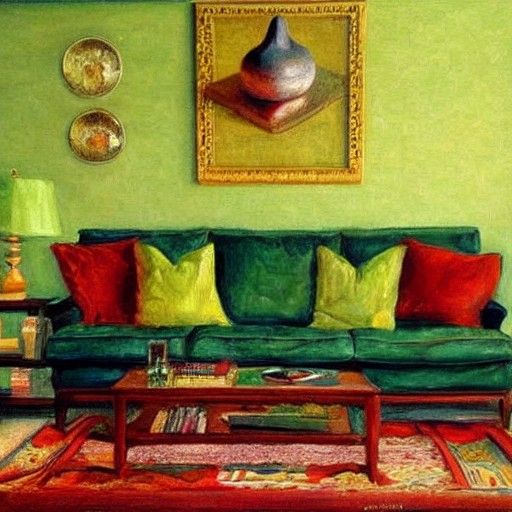 Avocado sofa in living room