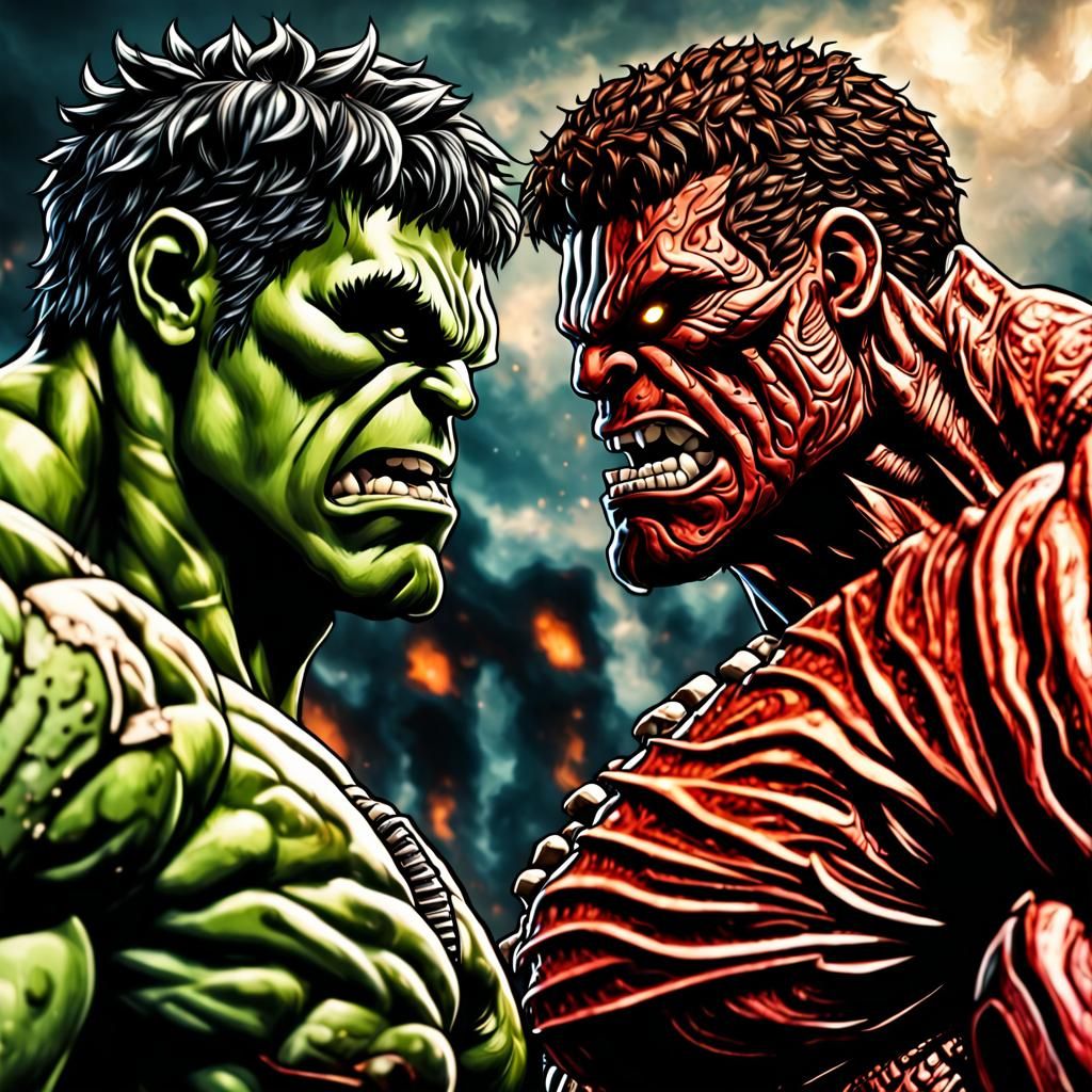 Hulk vs Red Hulk AI Generated Artwork NightCafe Creator