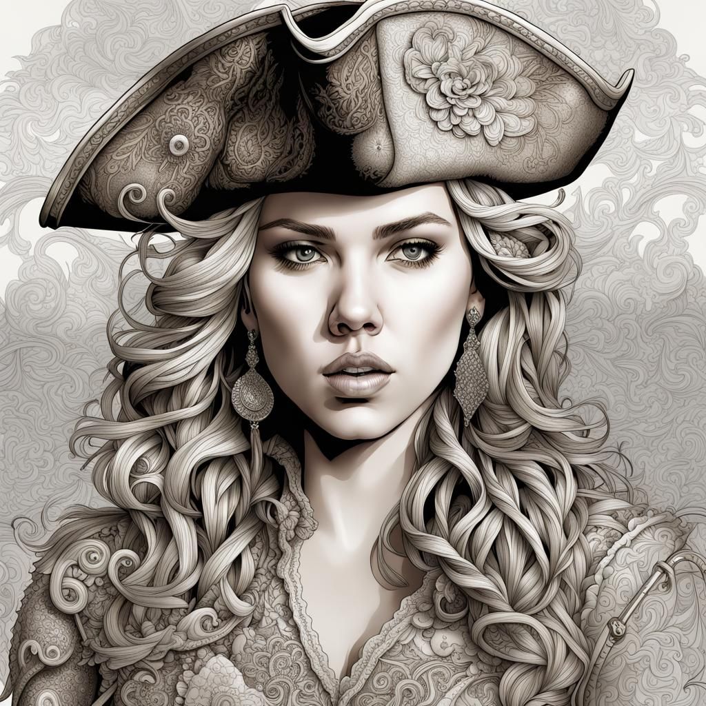 Scarlett Johansson, Pirate - AI Generated Artwork - NightCafe Creator