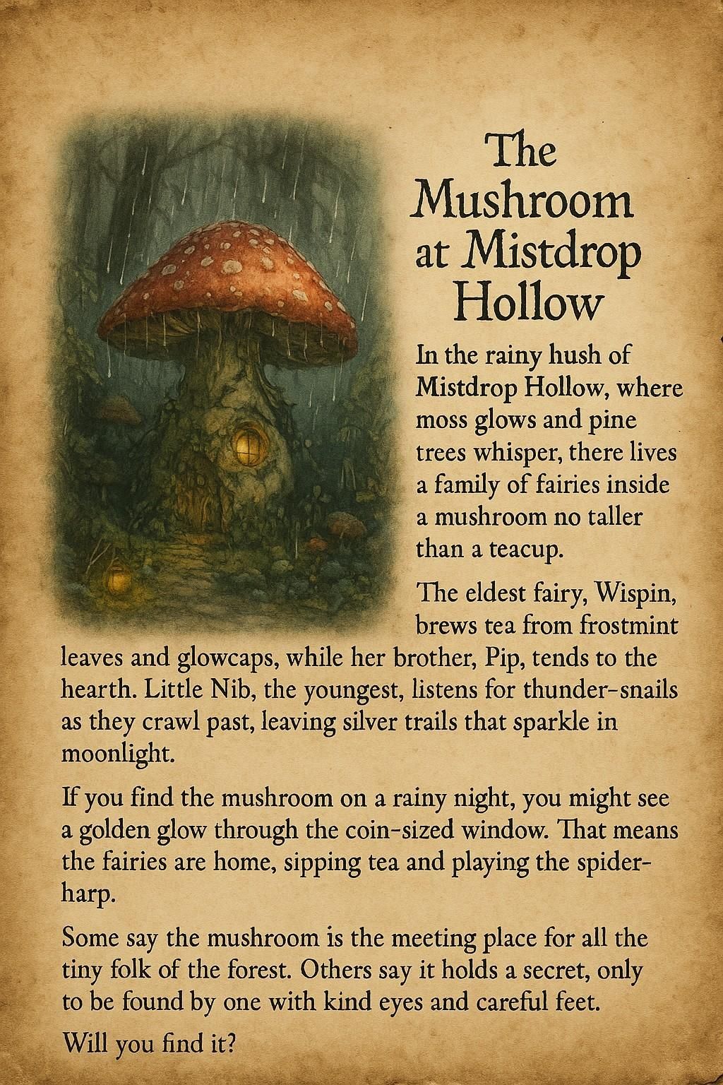 The Mushroom at Mistdrop Hollow