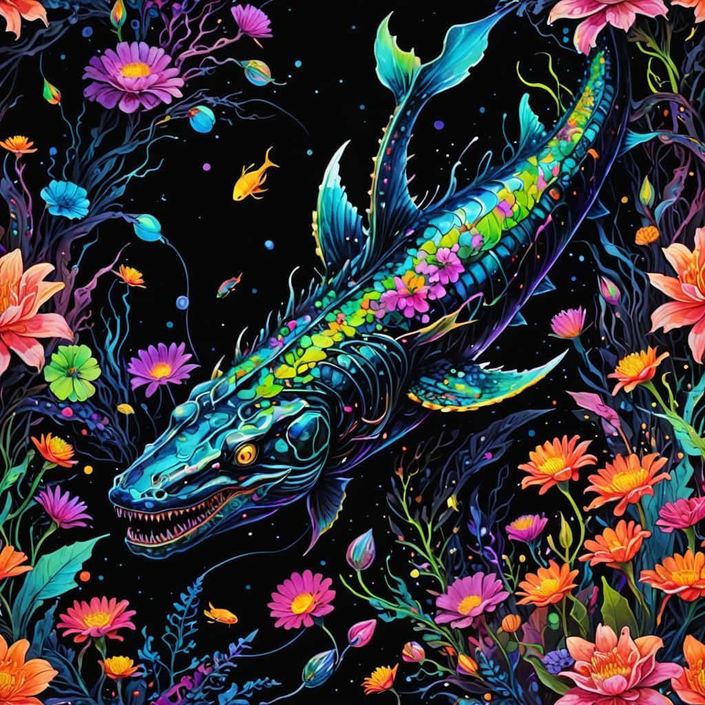 Neon Leviathan - AI Generated Artwork - NightCafe Creator