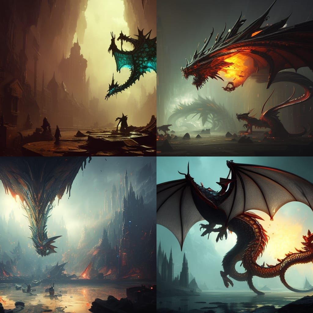 Dragons from above - AI Generated Artwork - NightCafe Creator