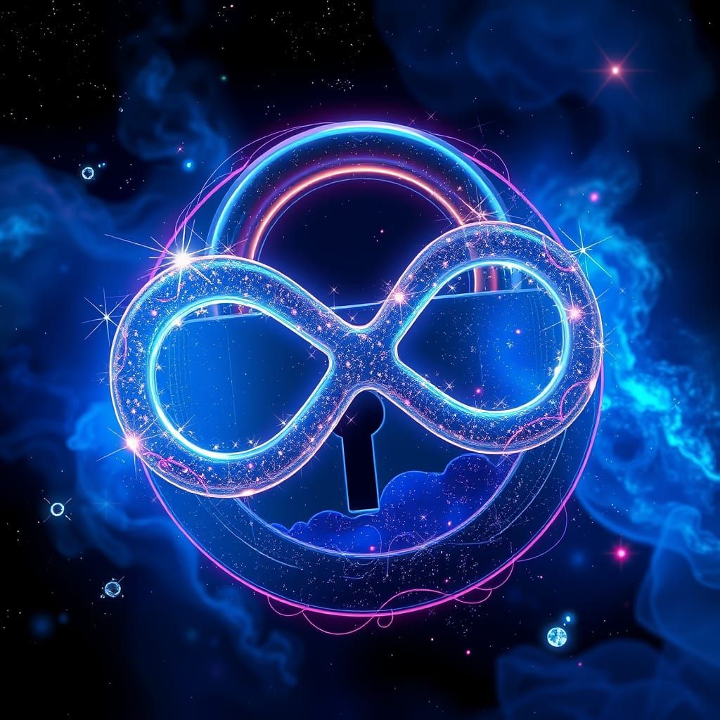 Infinity Symbol Skeleton Key in Cosmic Futurism