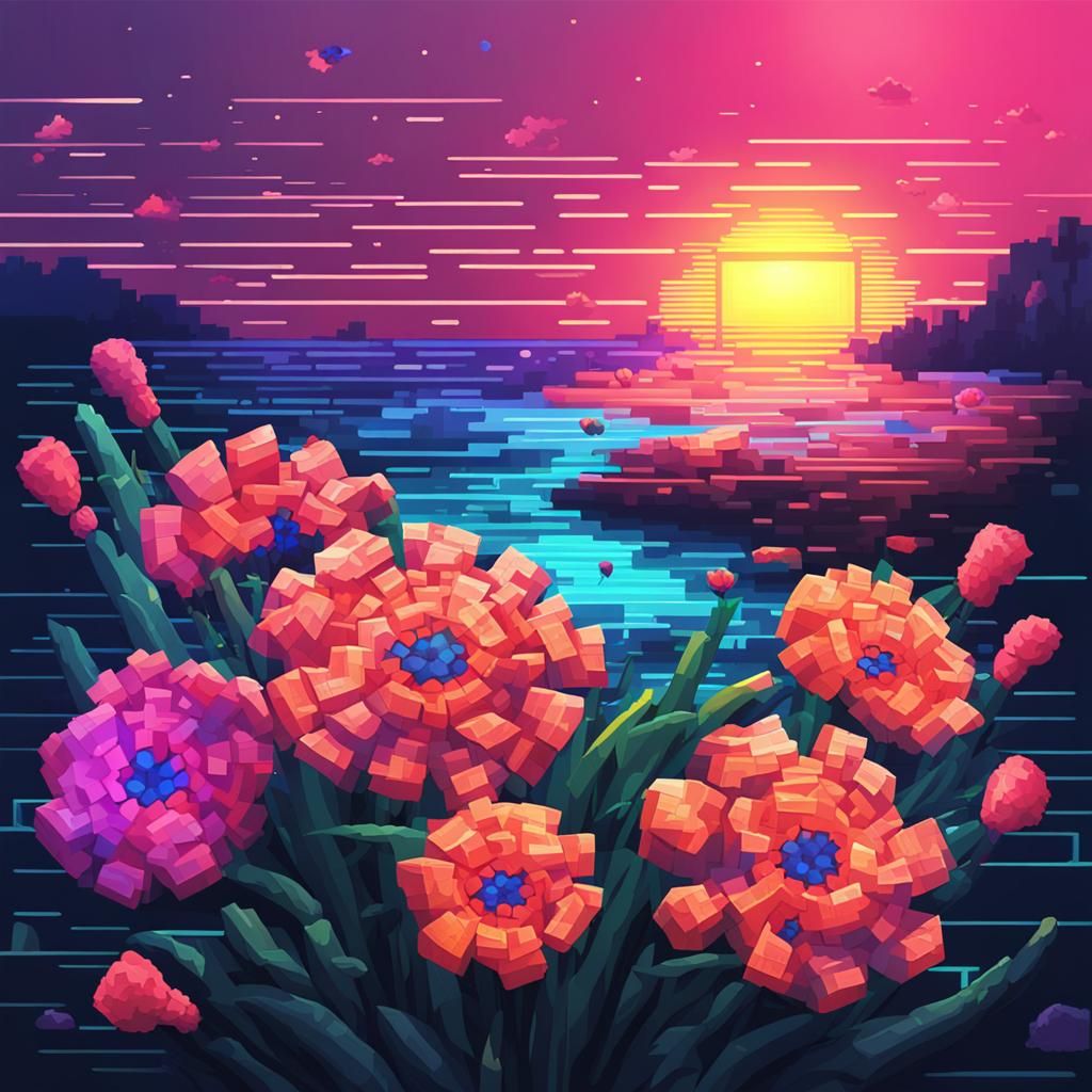 Pixel flowerbed
