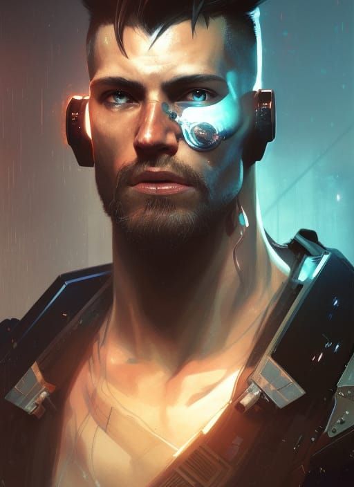 Cyberpunk mercenary [M] - AI Generated Artwork - NightCafe Creator