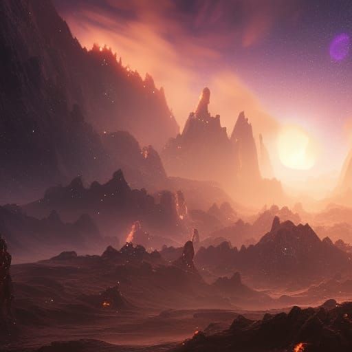 Sun rises in the unknown land