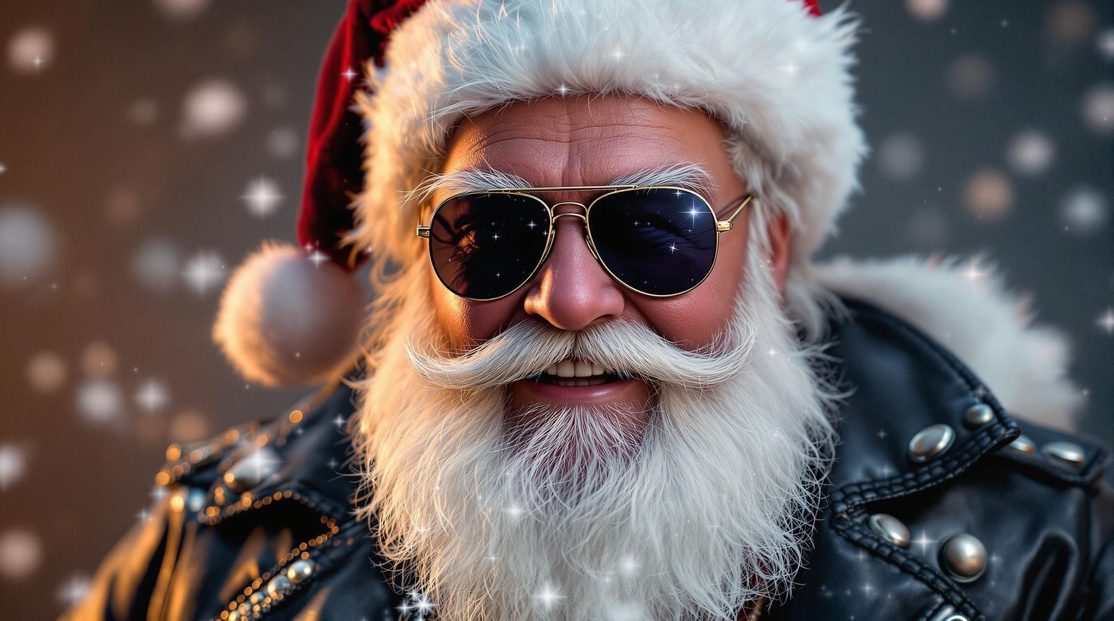 Holiday Characters Gone Rad - Rebel Santa Claus in Black Lea...