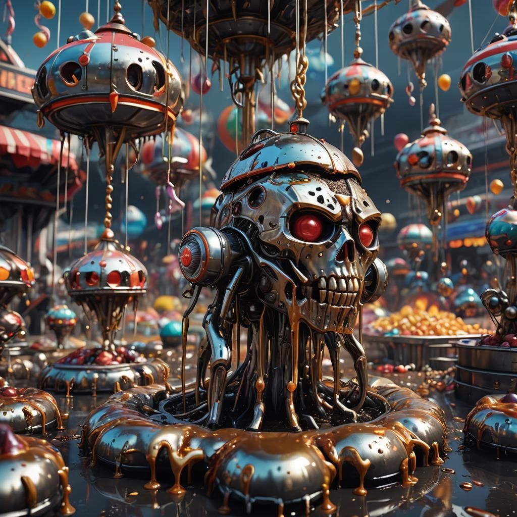 Dripping melting messey scary carnival realastic food 