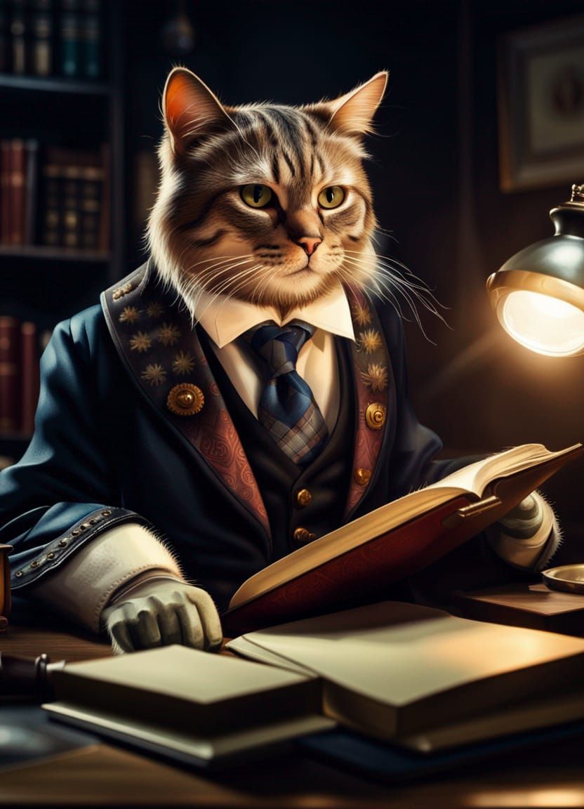 The cat professor - AI Generated Artwork - NightCafe Creator