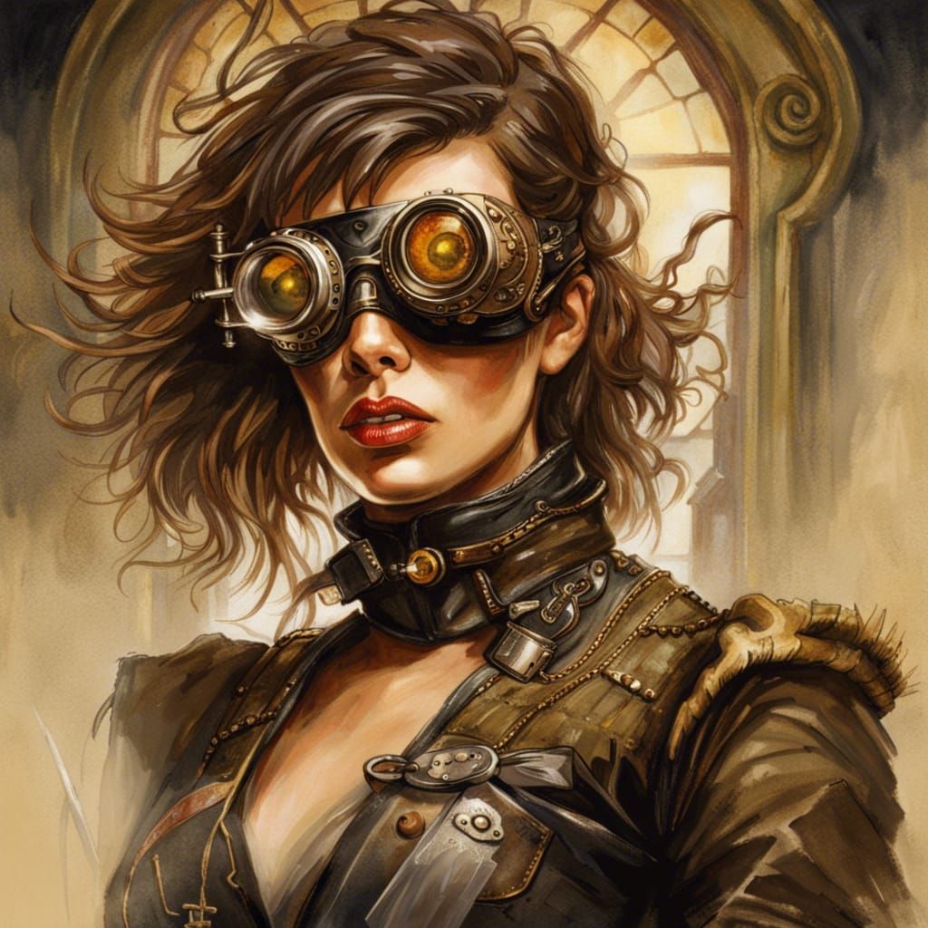 Milla Jovovich, Steampunk - AI Generated Artwork - NightCafe Creator