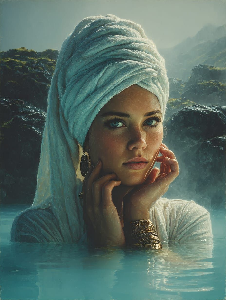 Tranquility in Blue Geothermal Water