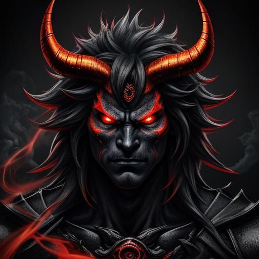 Anime Demon Summons Itself in Digital Painting