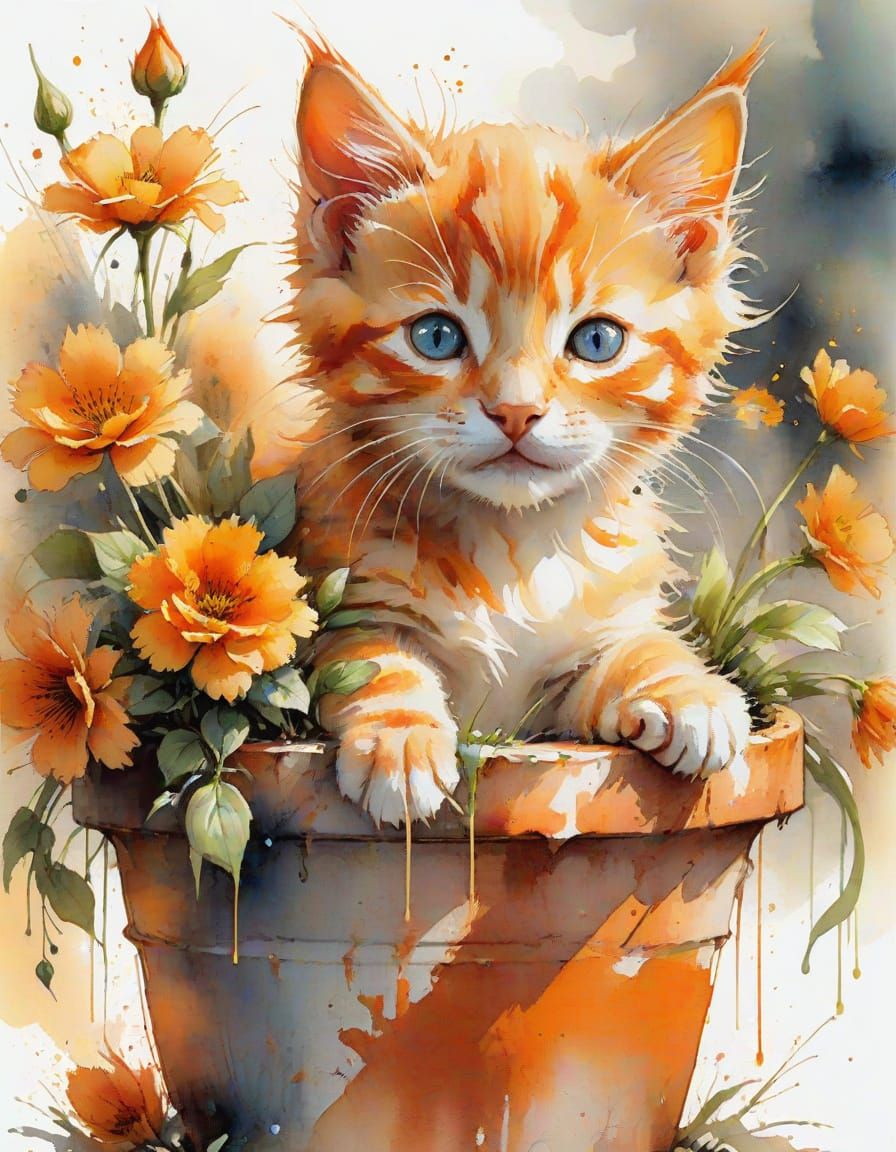 orange kitten  by @Sasha
