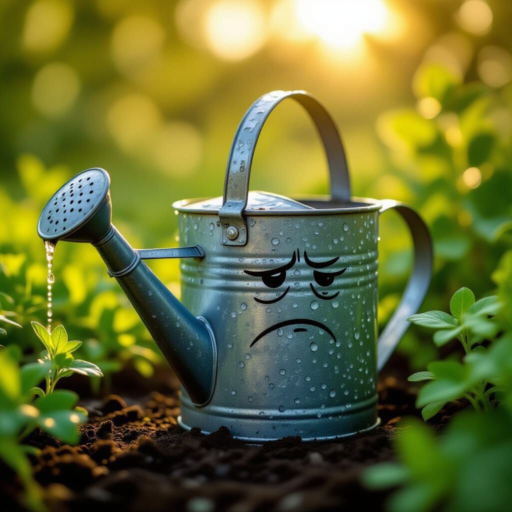 A cheerful, smiling teapot and its companion teacup are having a lively conversation on a lace tablecloth. The teapot has a rosy blush on it... - Start Image 1