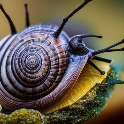 Detailed portrait of a Snail 