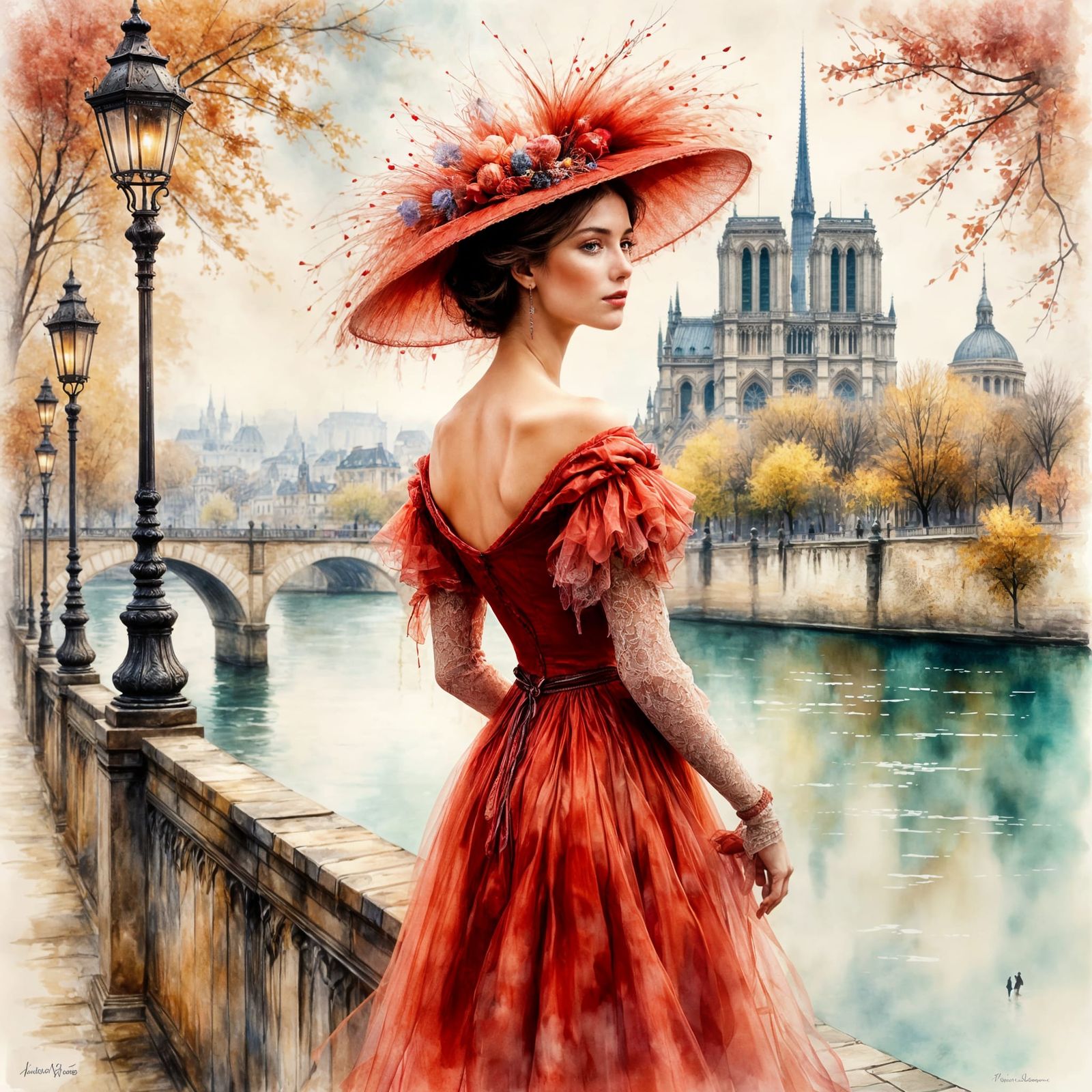 Elegant woman in Paris  by @EliArt