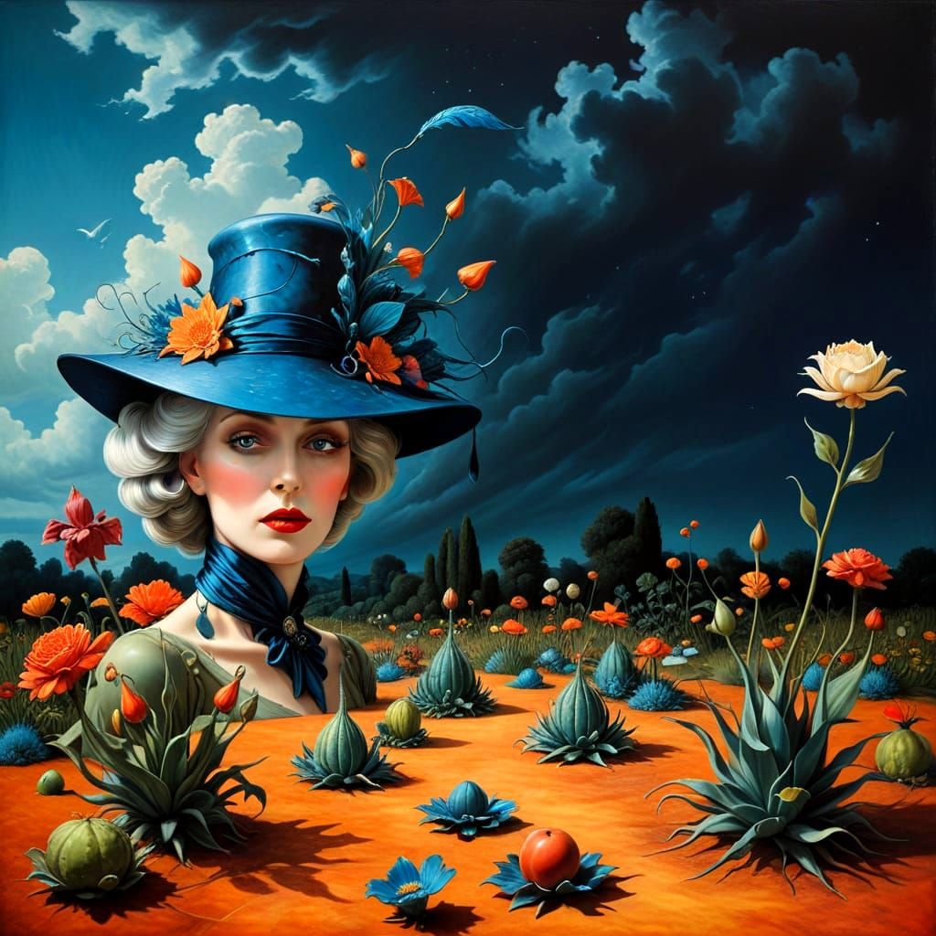 Charming Lady in Whimsical Garden