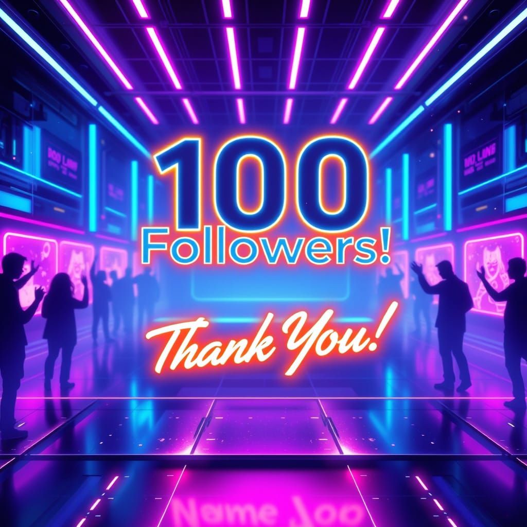 Futuristic Celebration in Neon Lights