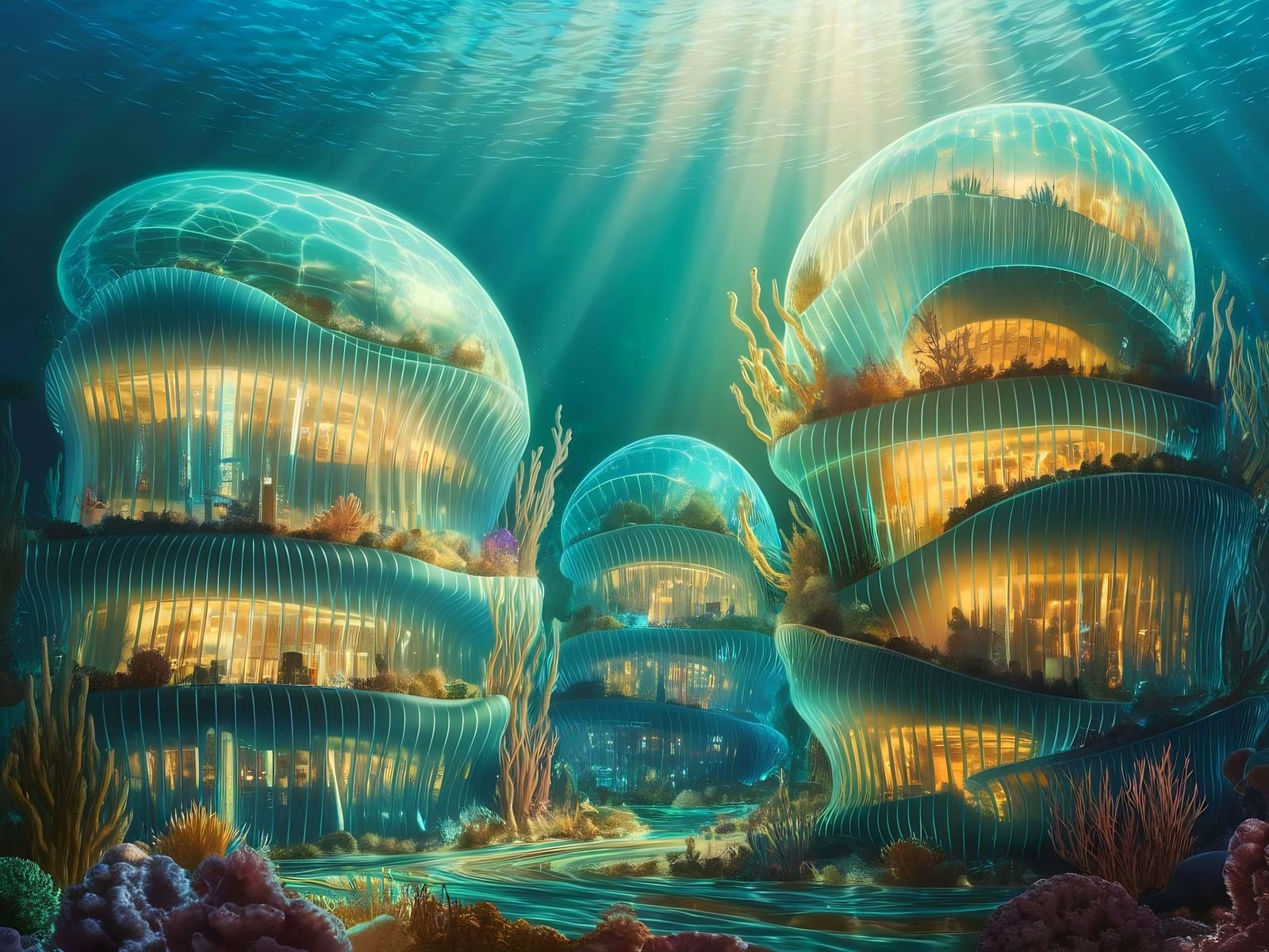 Futuristic underwater Condos  by @JackKerouac