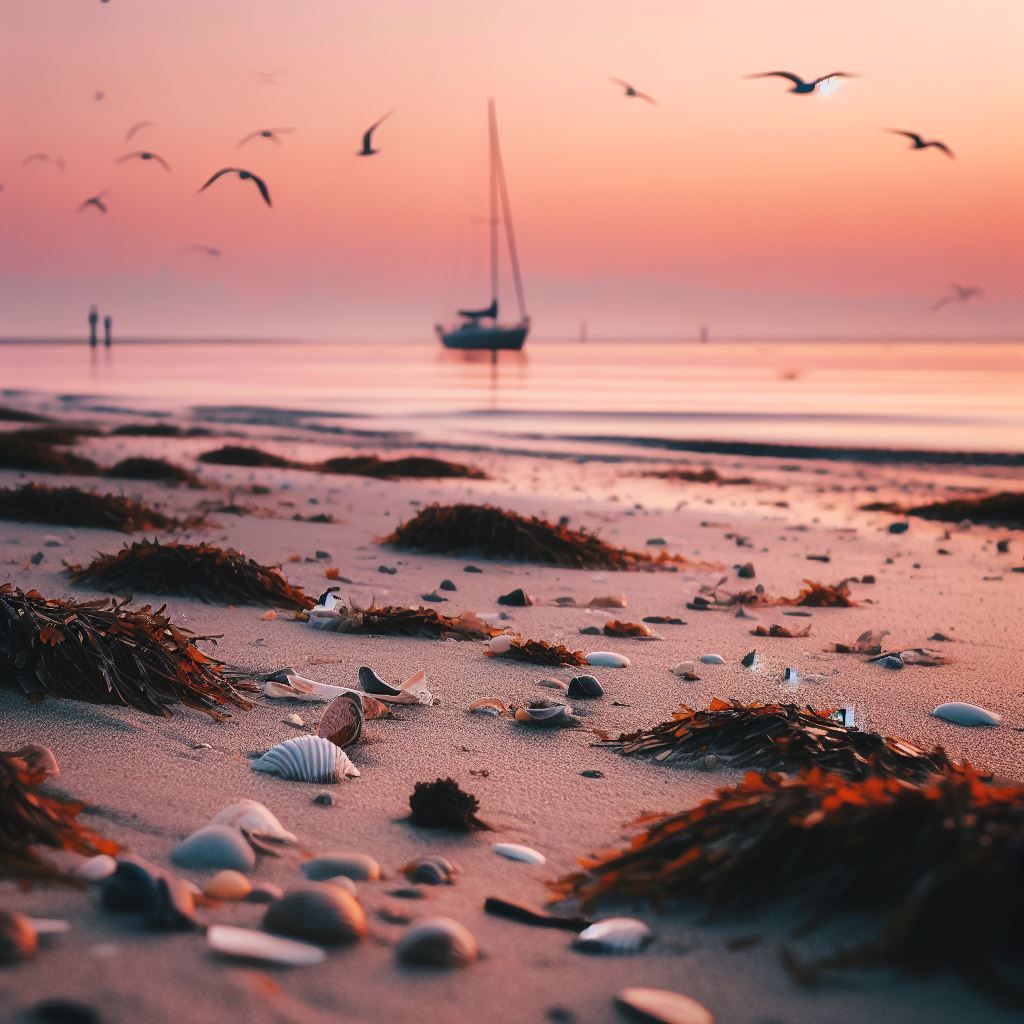 A serene landscape of a beach v4