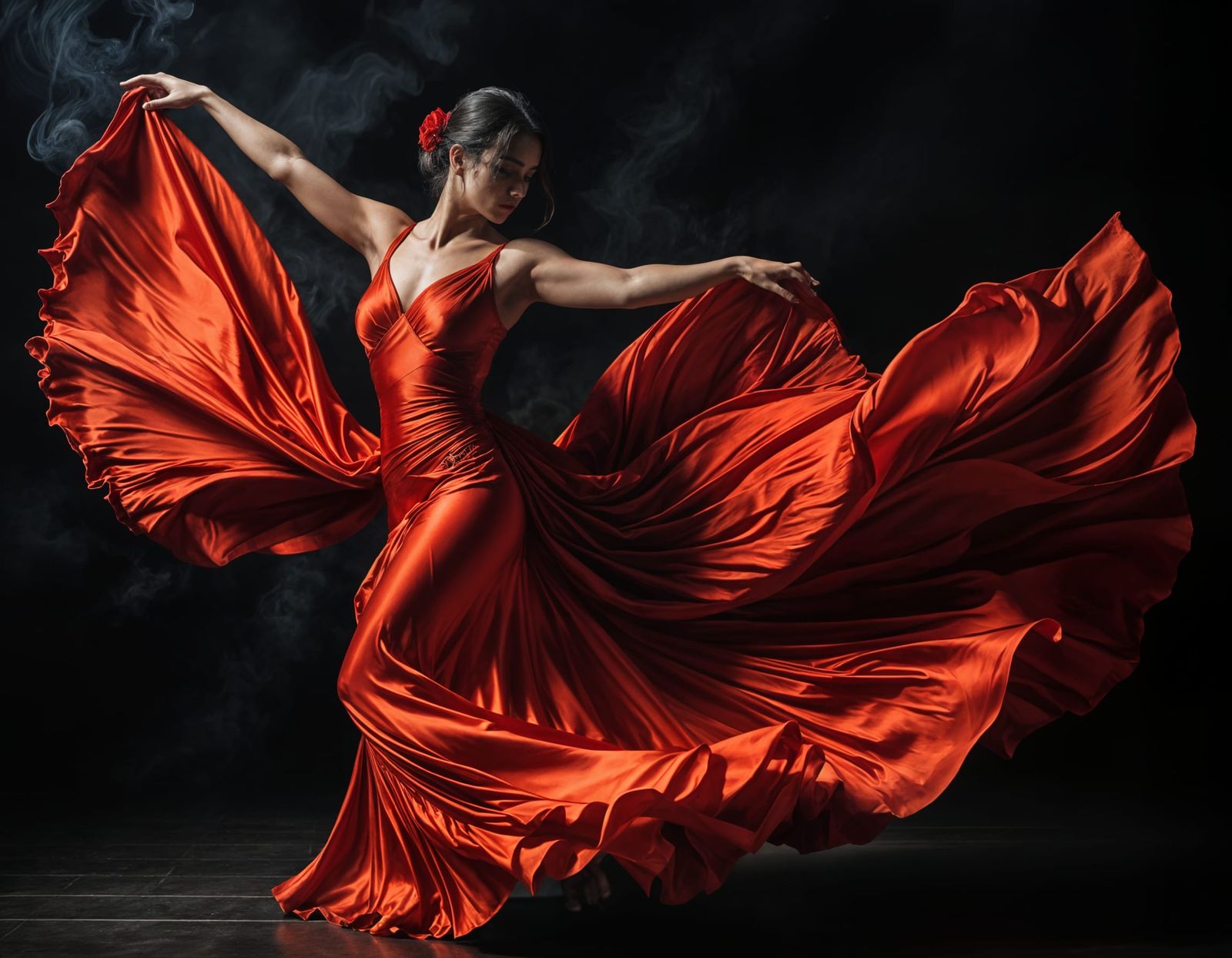 Like liquid fire, wrapped in silk, she performs her flamenco.  by @Joris