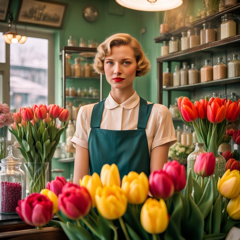 1930s shop girl. 