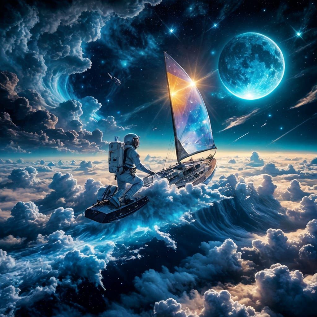 The Sailing Astronaut  by @OrigamiLion