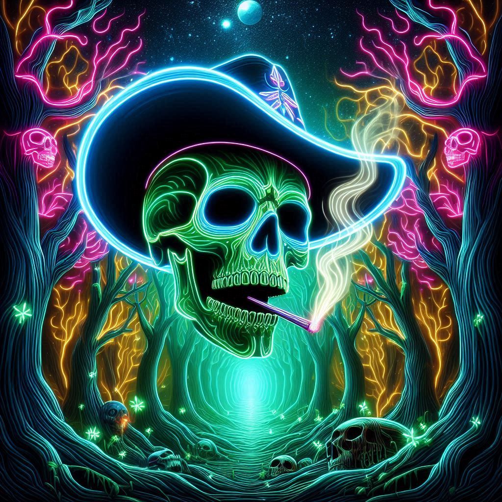 Colorful smokin' skull 💀
