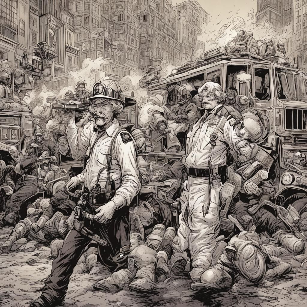 Mark Twain as a NYC Fire Fighter Mark Brooks and Dan Mumford...