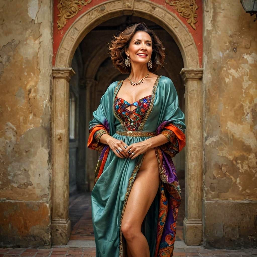 Expressive Portrait of a Charismatic Lady in Hyperrealism