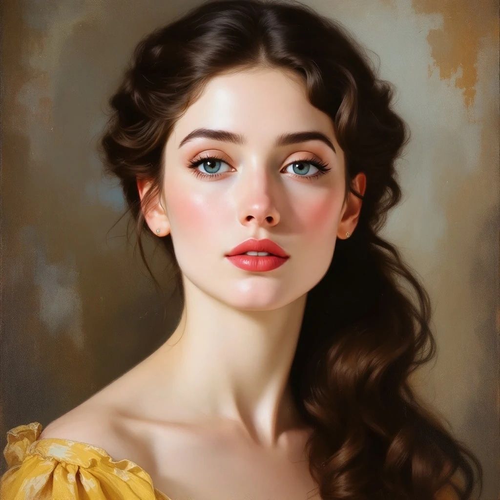 Portrait of a beautiful woman by William-Adolphe Bouguereau