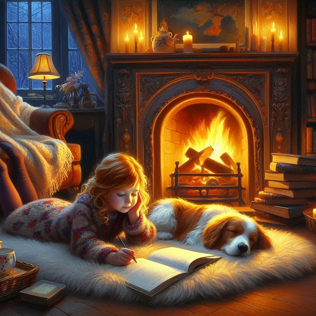 Reading in the evening