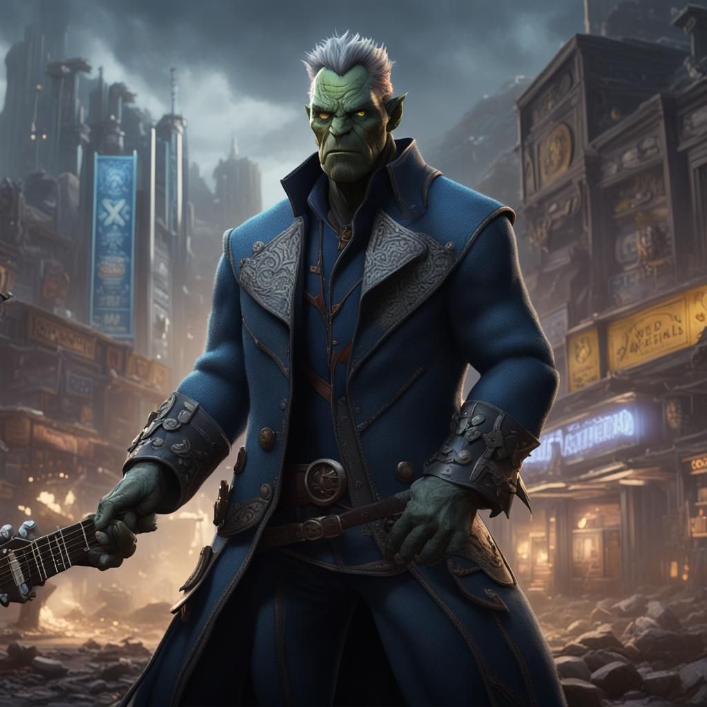 make me a X-men Beast-style avatar with gray highlights, a G...
