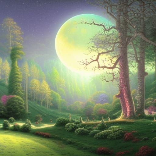 Moonlit Walk - AI Generated Artwork - NightCafe Creator