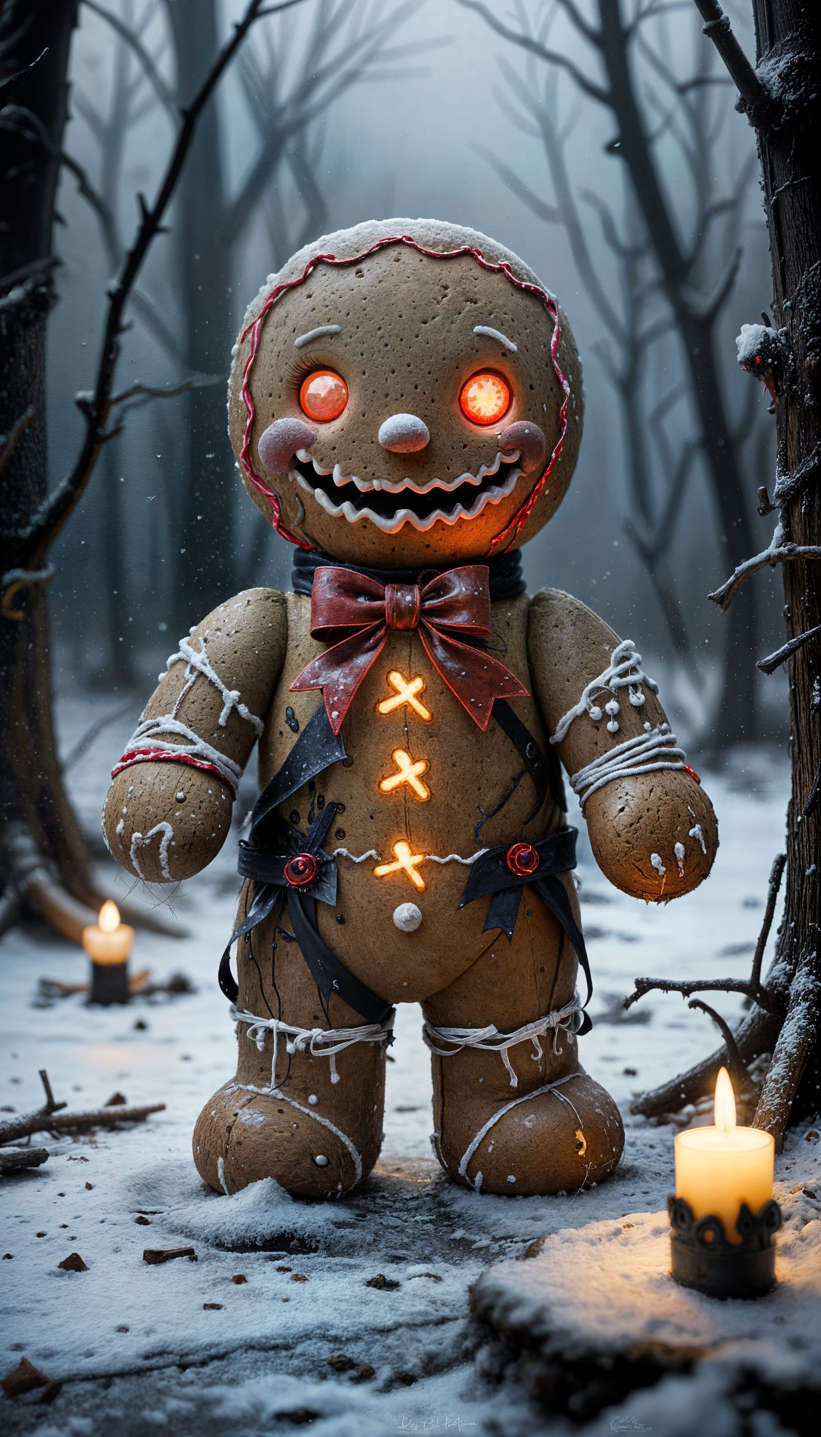 Cute Christmas Horror in Watercolour Style