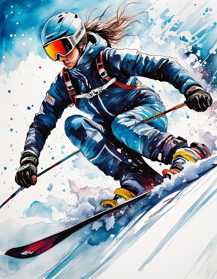 Downhill Skier  by @Topher