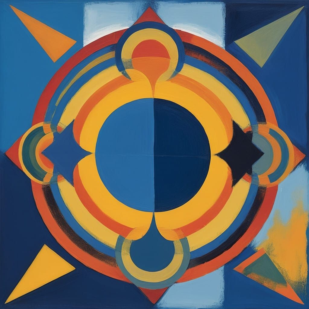 Vibrant Abstract Artwork in Warm Golden Light