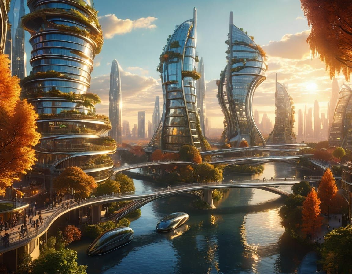 Solarpunk cityscape   by @John from Youngstown
