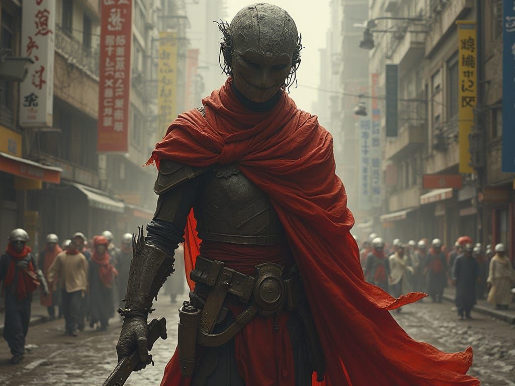 Medieval Knight Horse Stands in European Tropical Forest