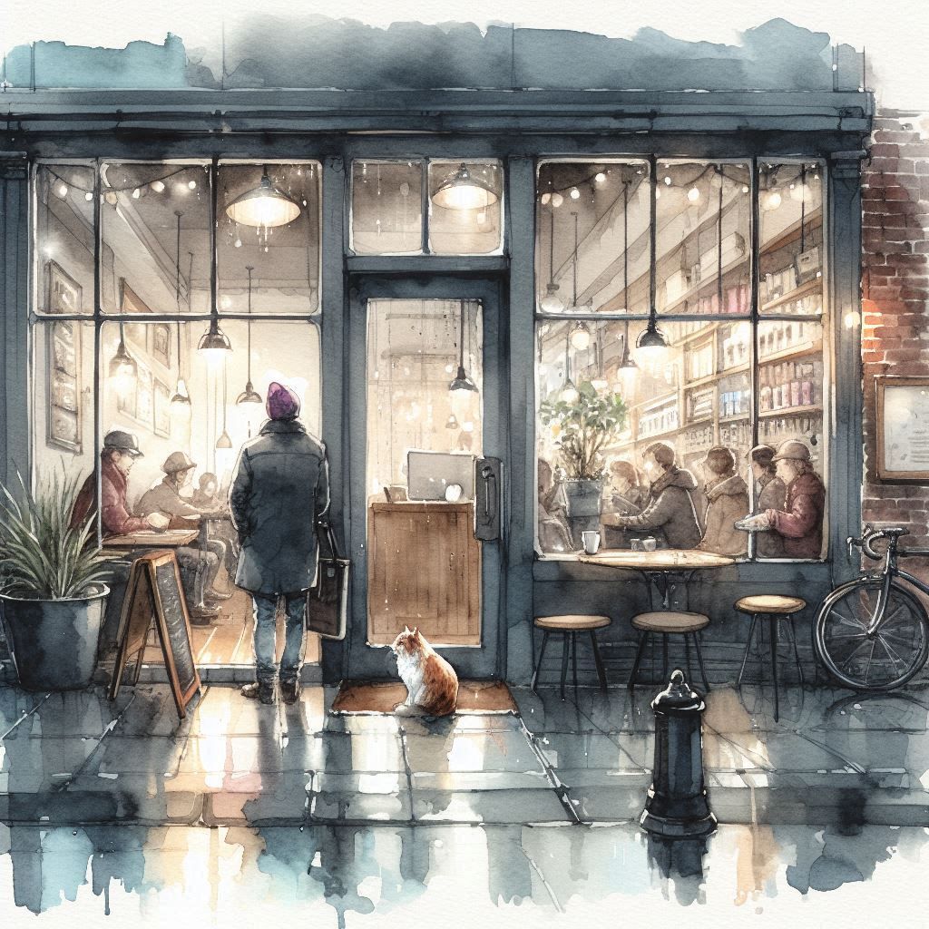 Cozy busy coffee shop