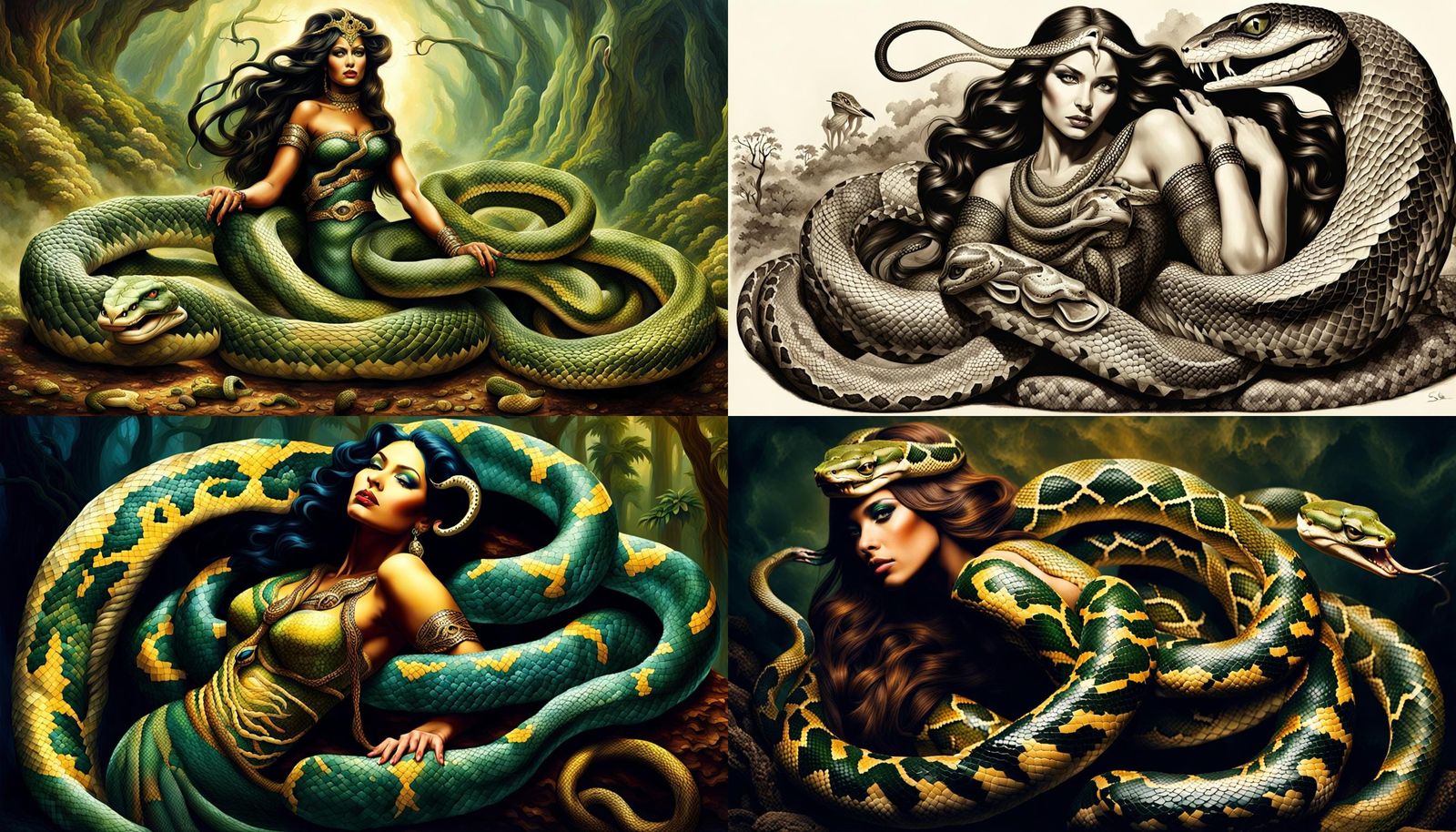 she snake , the snake woman , beautiful stunning snake queen...